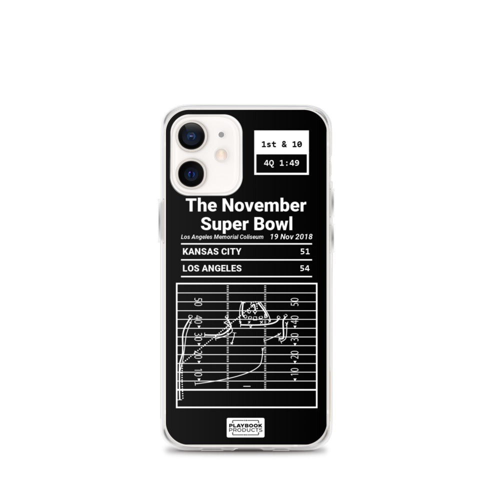 Los Angeles Rams Greatest Plays iPhone Case: The November Super Bowl (2018)