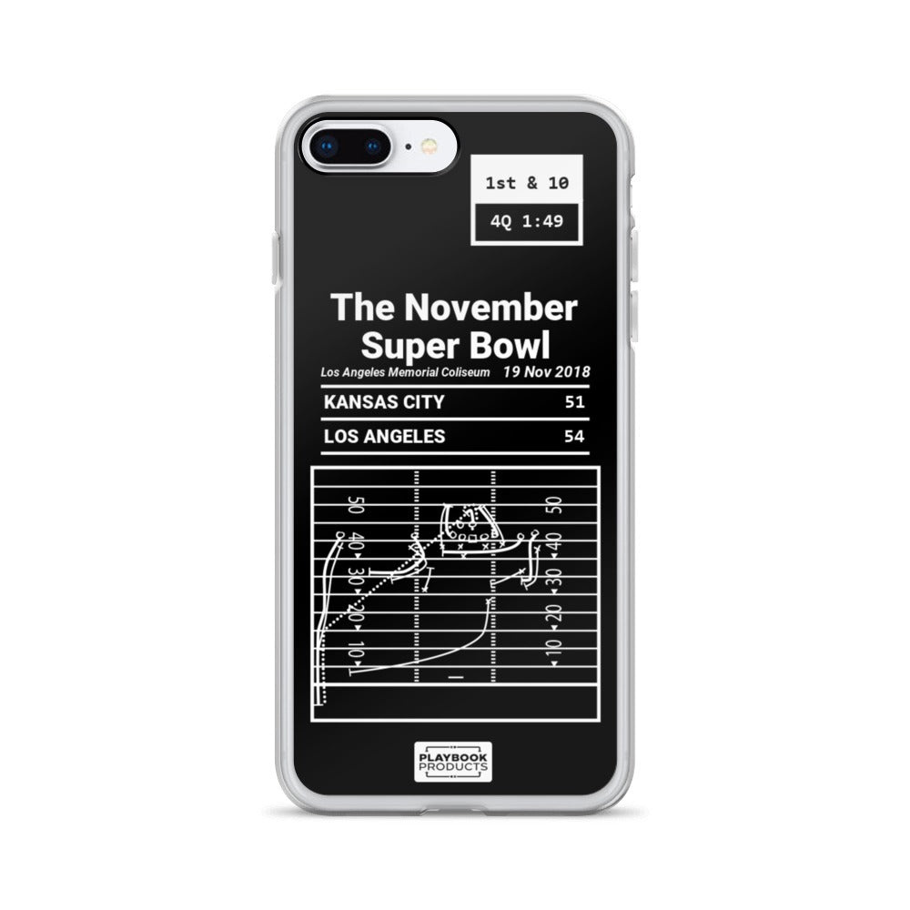 Los Angeles Rams Greatest Plays iPhone Case: The November Super Bowl (2018)