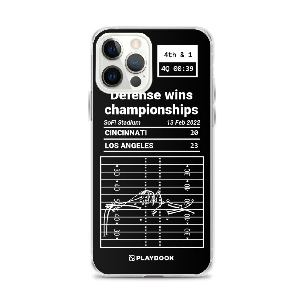 Los Angeles Rams Greatest Plays iPhone Case: Defense wins championships (2022)