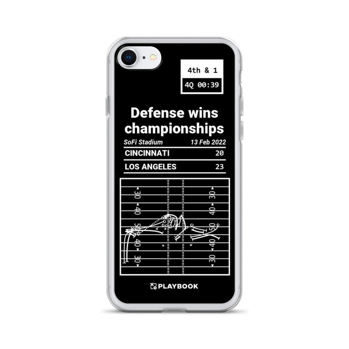Los Angeles Rams Greatest Plays iPhone Case: Defense wins championships (2022)