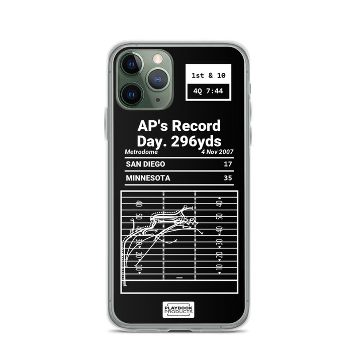 Minnesota Vikings Greatest Plays iPhone Case: AP's Record Day. 296yds (2007)