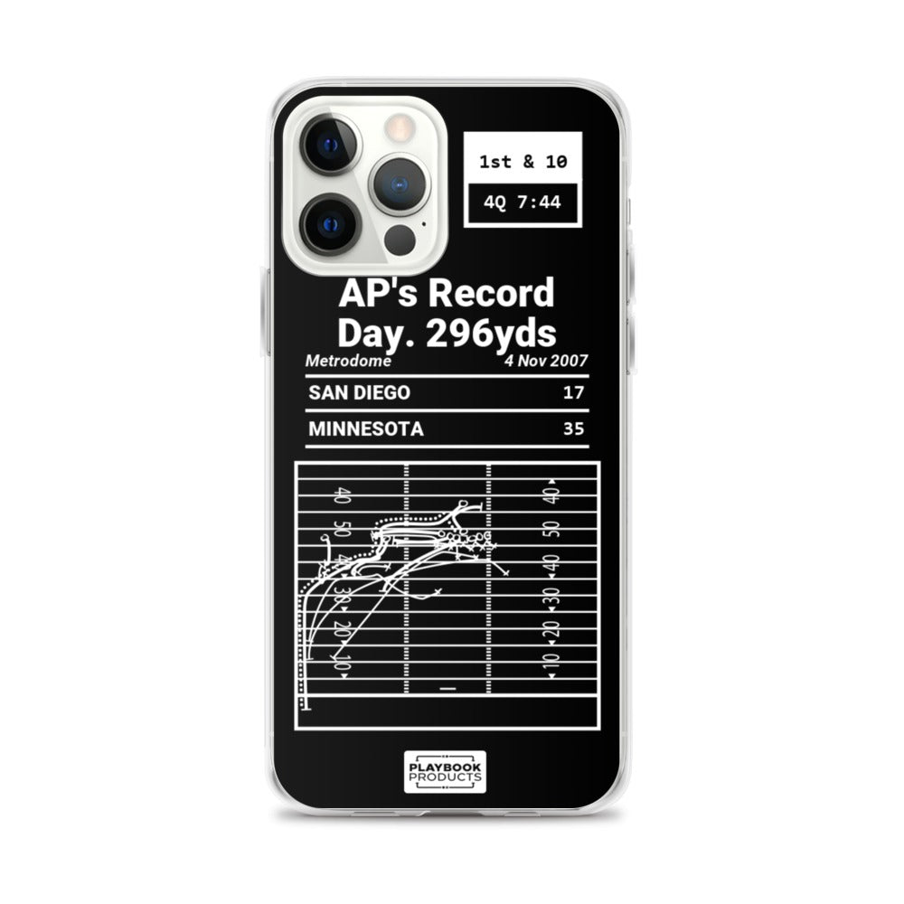 Minnesota Vikings Greatest Plays iPhone Case: AP's Record Day. 296yds (2007)