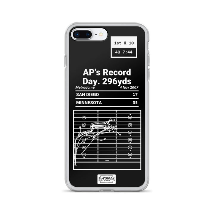 Minnesota Vikings Greatest Plays iPhone Case: AP's Record Day. 296yds (2007)