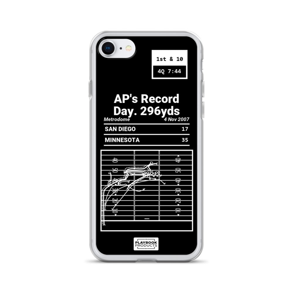 Minnesota Vikings Greatest Plays iPhone Case: AP's Record Day. 296yds (2007)