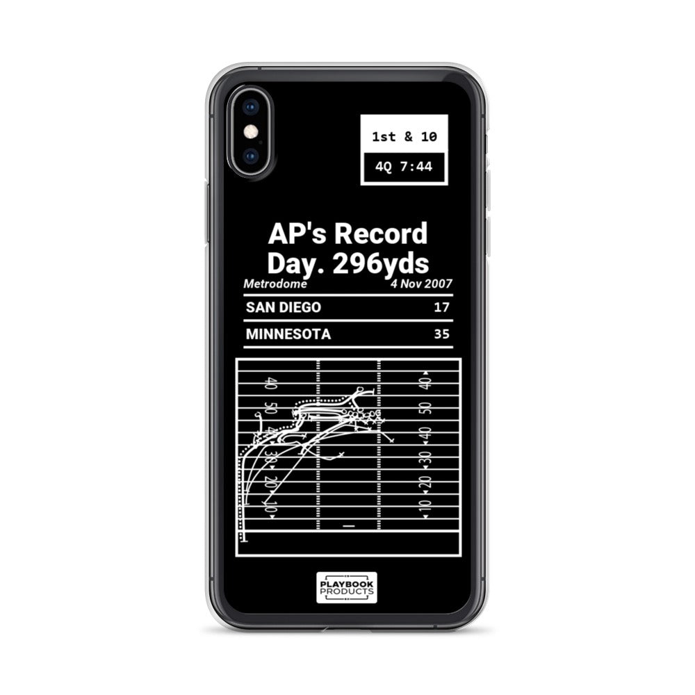 Minnesota Vikings Greatest Plays iPhone Case: AP's Record Day. 296yds (2007)