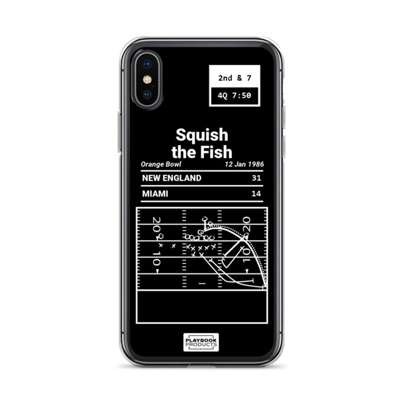 Greatest Patriots Plays iPhone Case: Squish the Fish (1986)