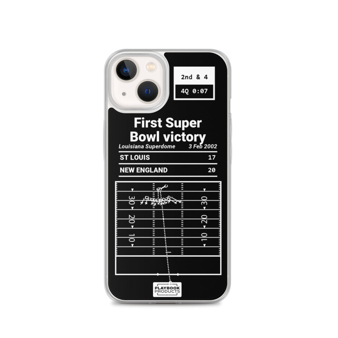 New England Patriots Greatest Plays iPhone Case: First Super Bowl victory (2002)