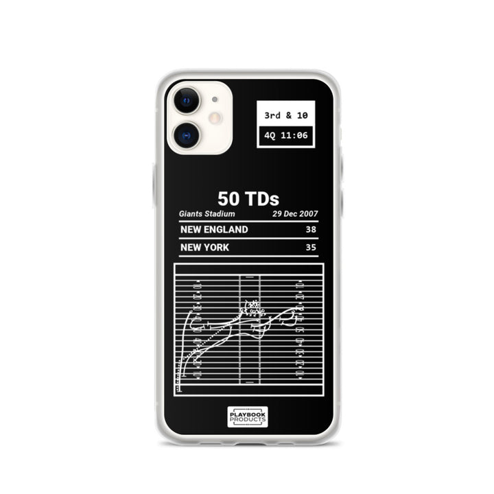 New England Patriots Greatest Plays iPhone Case: 50 TDs (2007)