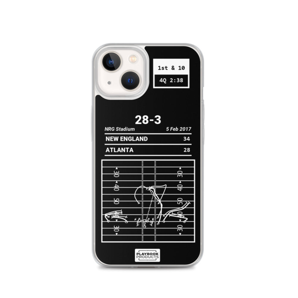 New England Patriots Greatest Plays iPhone Case: 28-3 (2017)