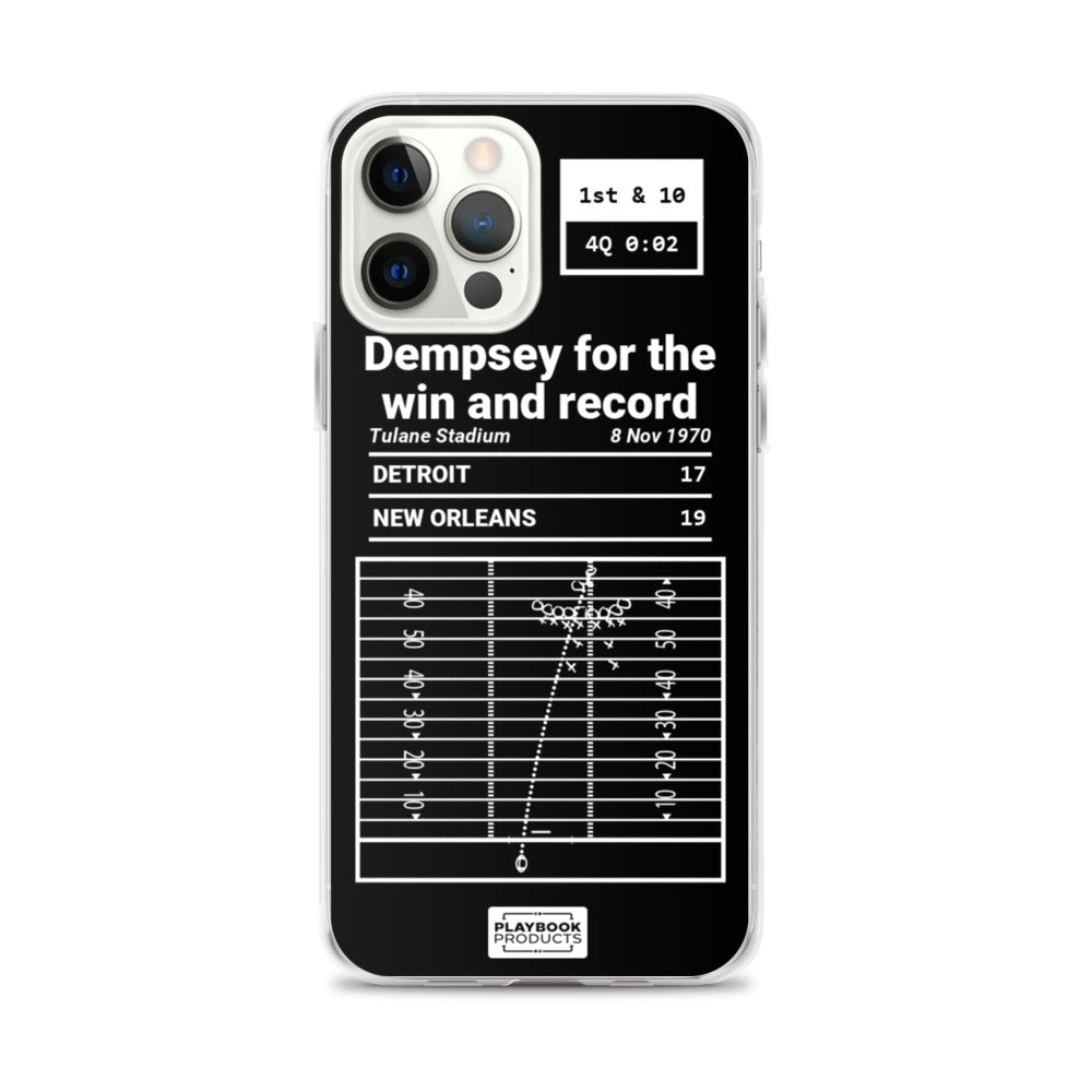New Orleans Saints Greatest Plays iPhone Case: Dempsey for the win and record (1970)
