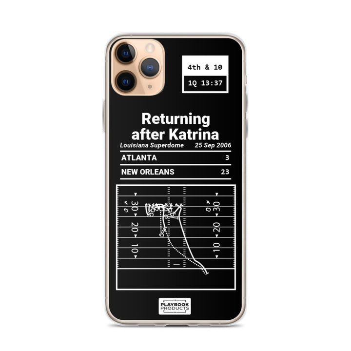 New Orleans Saints Greatest Plays iPhone Case: Returning after Katrina (2006)