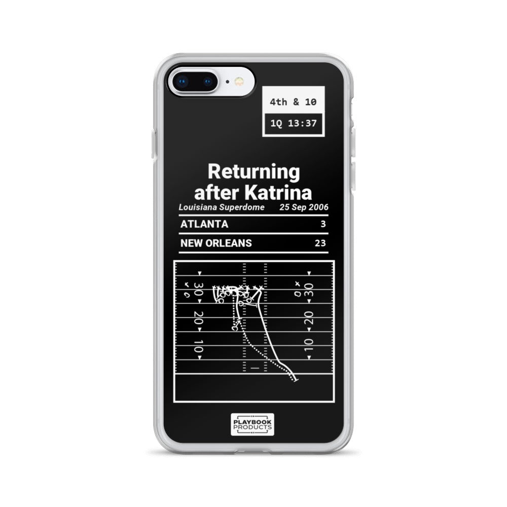 New Orleans Saints Greatest Plays iPhone Case: Returning after Katrina (2006)
