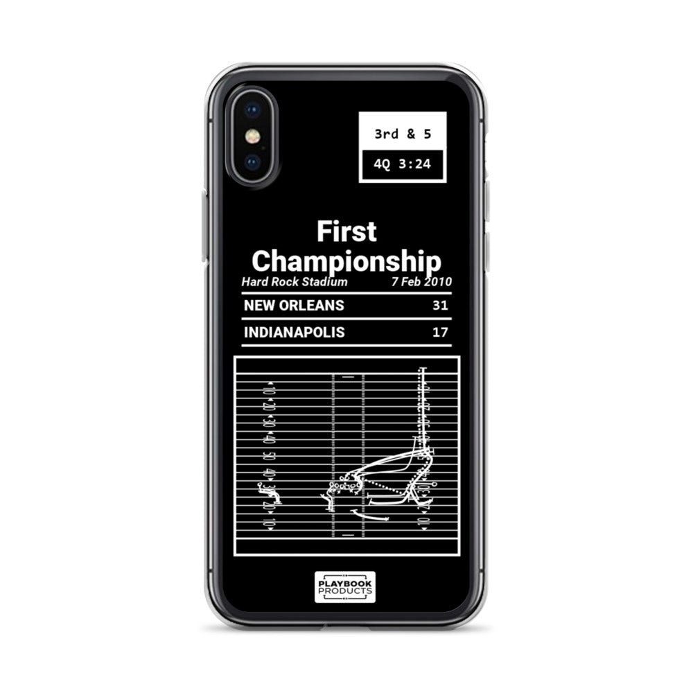 New Orleans Saints Greatest Plays iPhone Case: First Championship (2010)