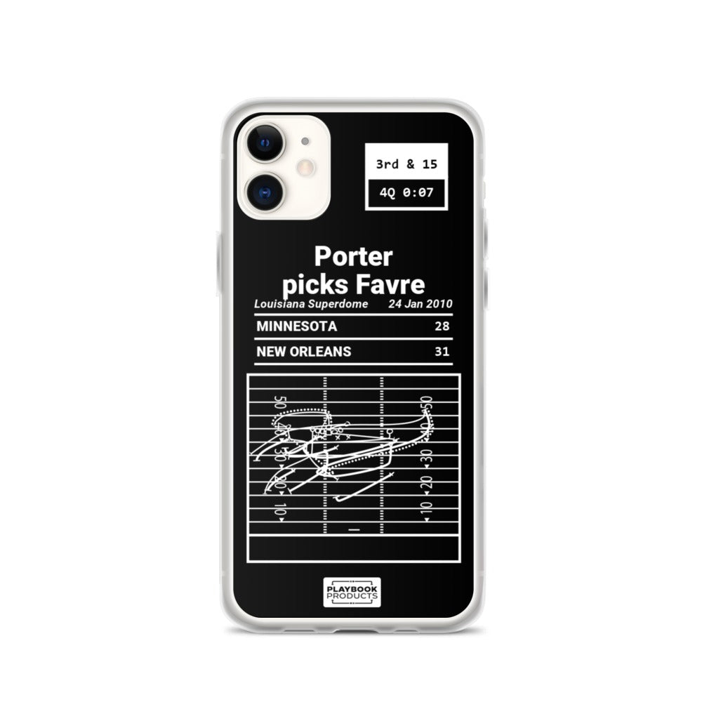 New Orleans Saints Greatest Plays iPhone Case: Porter picks Favre (2010)