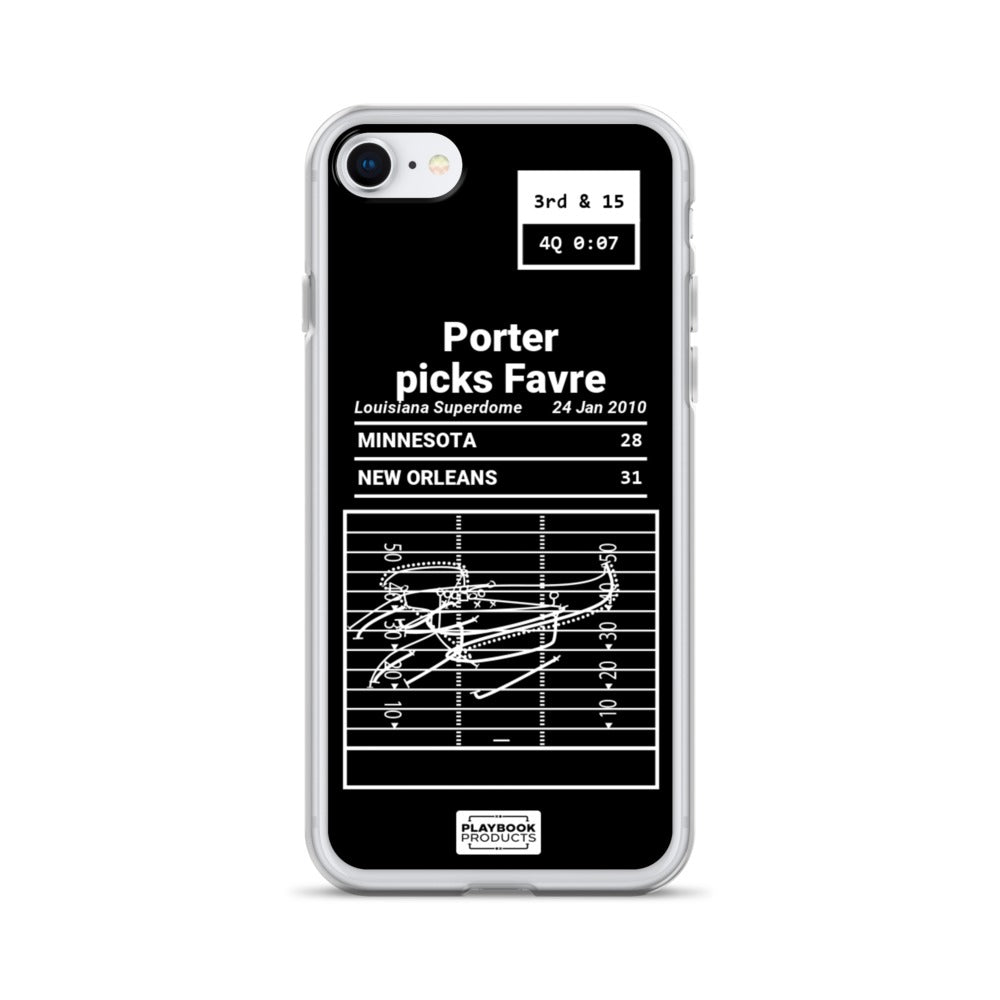 New Orleans Saints Greatest Plays iPhone Case: Porter picks Favre (2010)