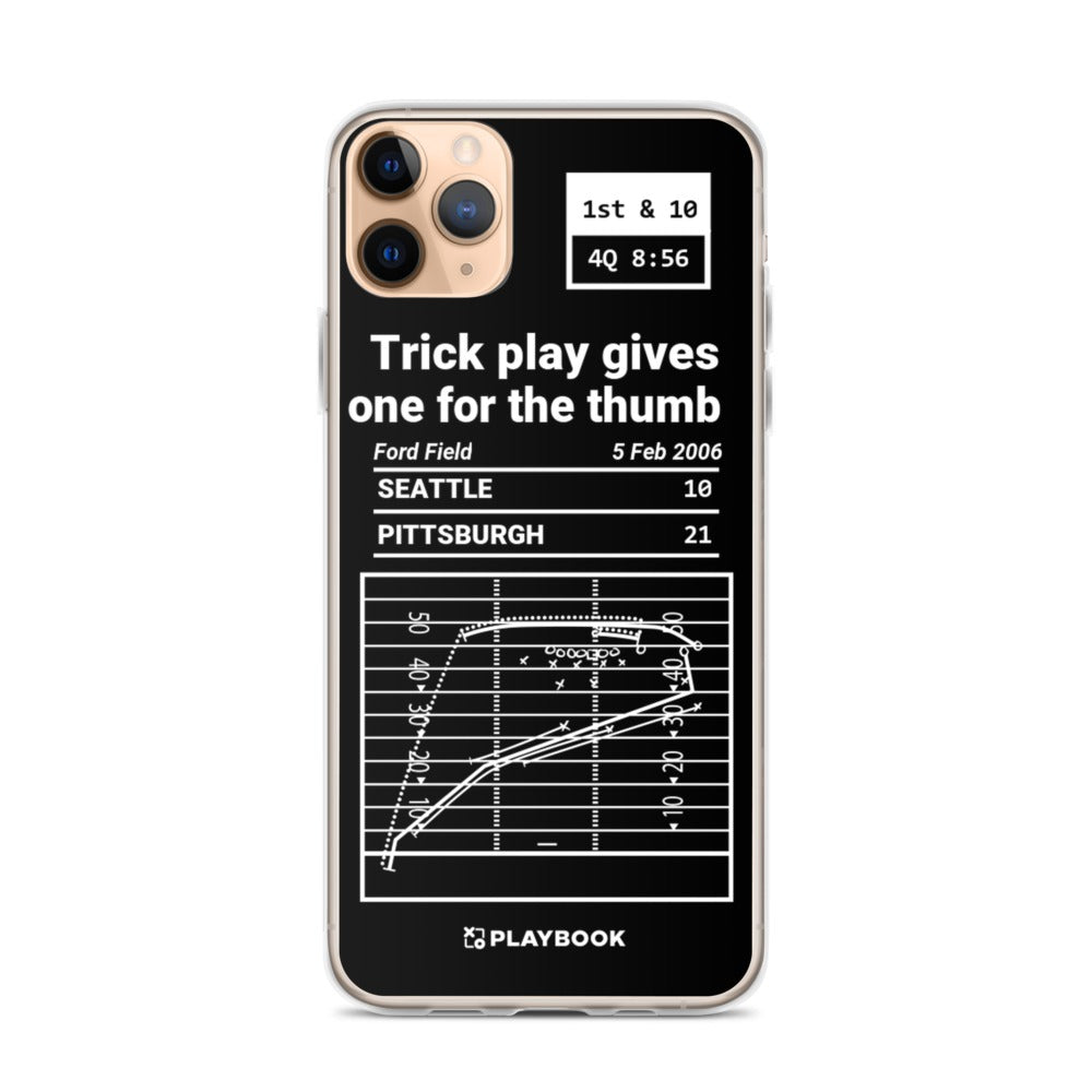 Pittsburgh Steelers Greatest Plays iPhone Case: Trick play gives one for the thumb (2006)