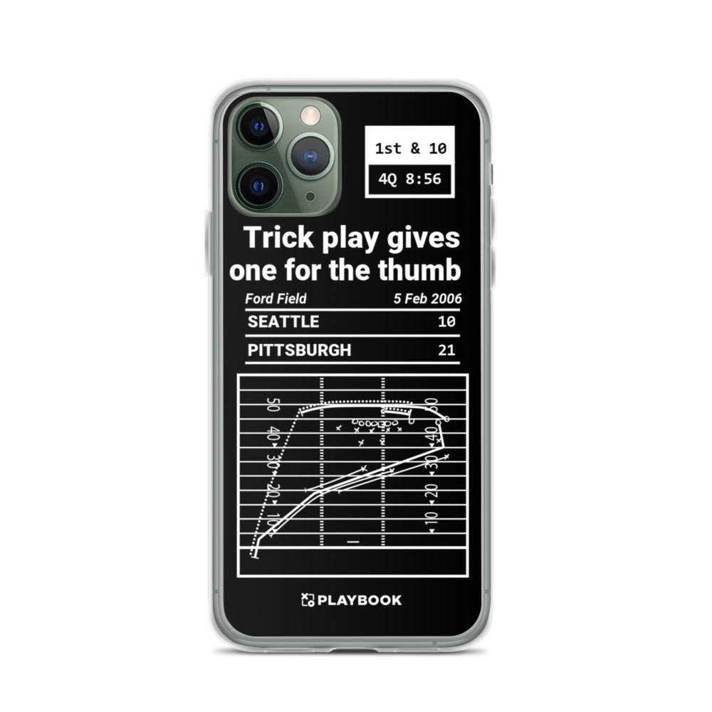 Pittsburgh Steelers Greatest Plays iPhone Case: Trick play gives one for the thumb (2006)