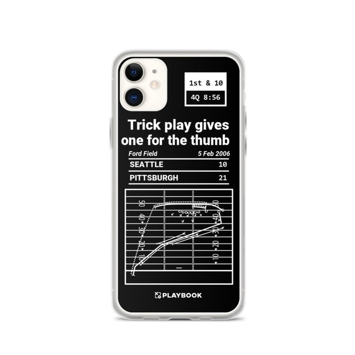 Pittsburgh Steelers Greatest Plays iPhone Case: Trick play gives one for the thumb (2006)