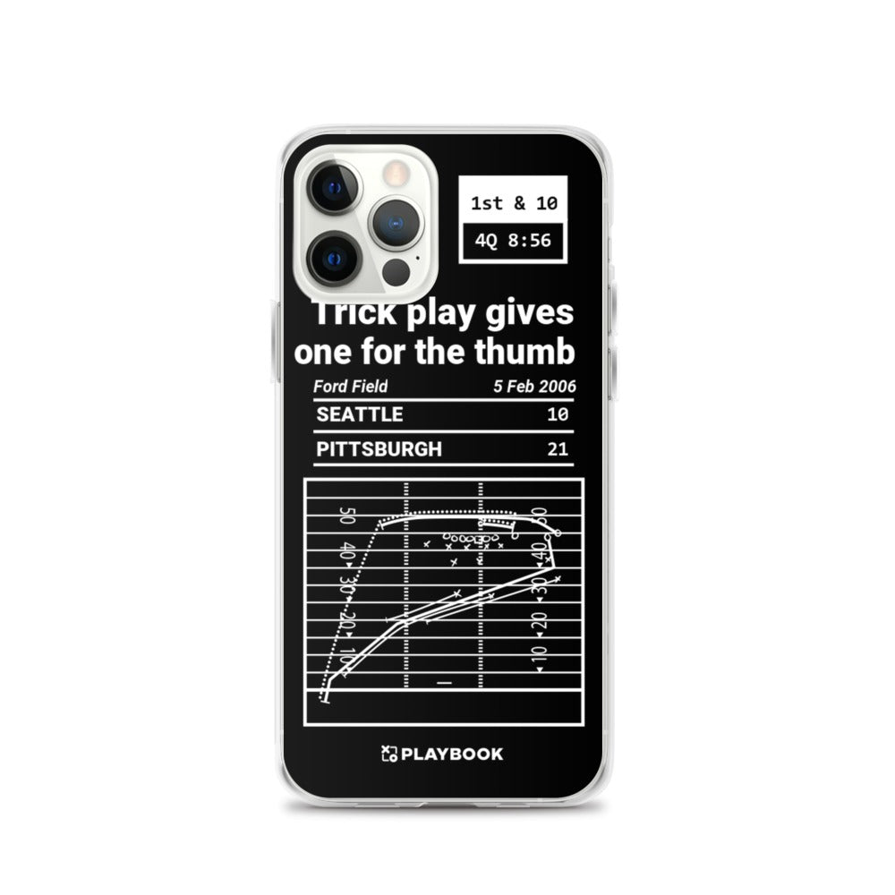 Pittsburgh Steelers Greatest Plays iPhone Case: Trick play gives one for the thumb (2006)