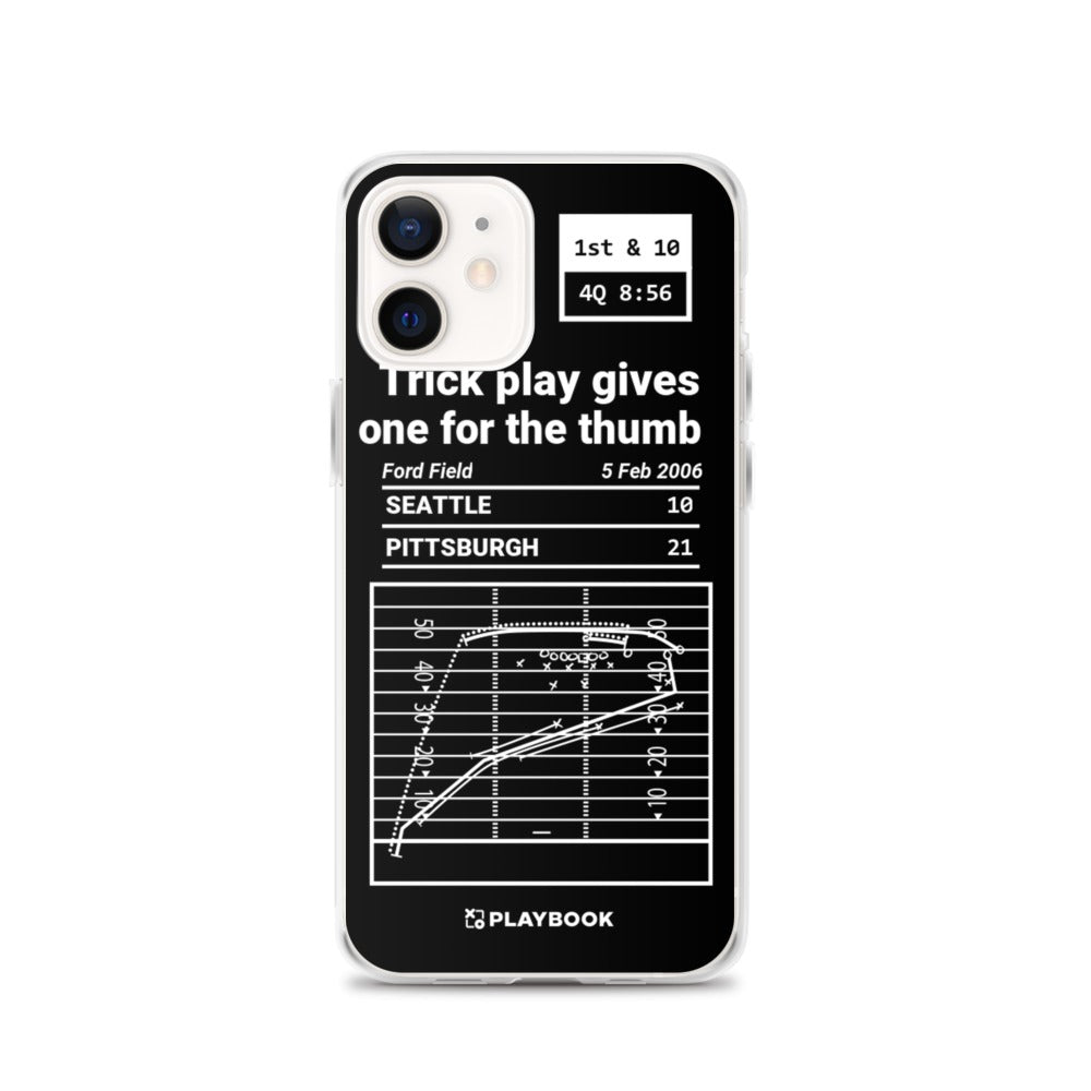 Pittsburgh Steelers Greatest Plays iPhone Case: Trick play gives one for the thumb (2006)