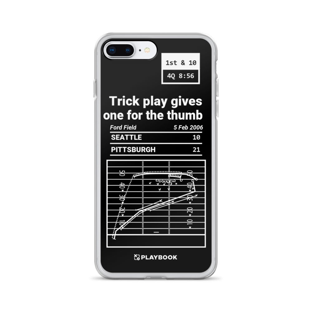 Pittsburgh Steelers Greatest Plays iPhone Case: Trick play gives one for the thumb (2006)