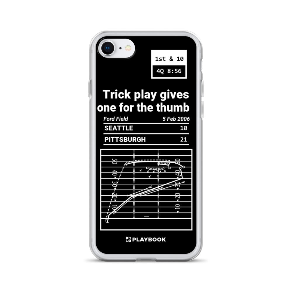 Pittsburgh Steelers Greatest Plays iPhone Case: Trick play gives one for the thumb (2006)