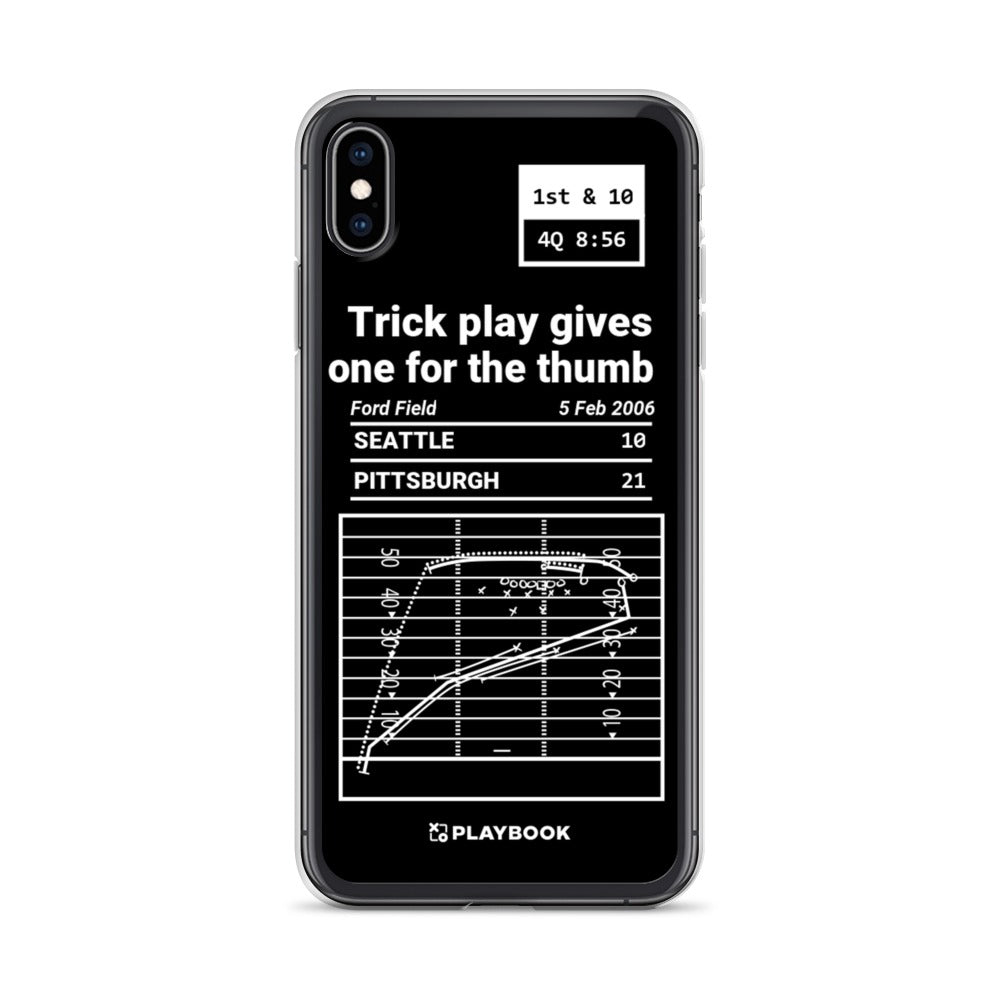 Pittsburgh Steelers Greatest Plays iPhone Case: Trick play gives one for the thumb (2006)