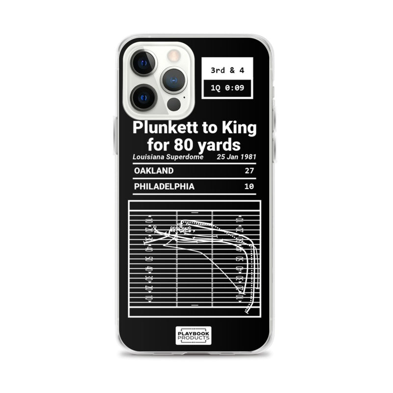 Greatest Raiders Plays iPhone Case: Plunkett to King for 80 yards (1981)