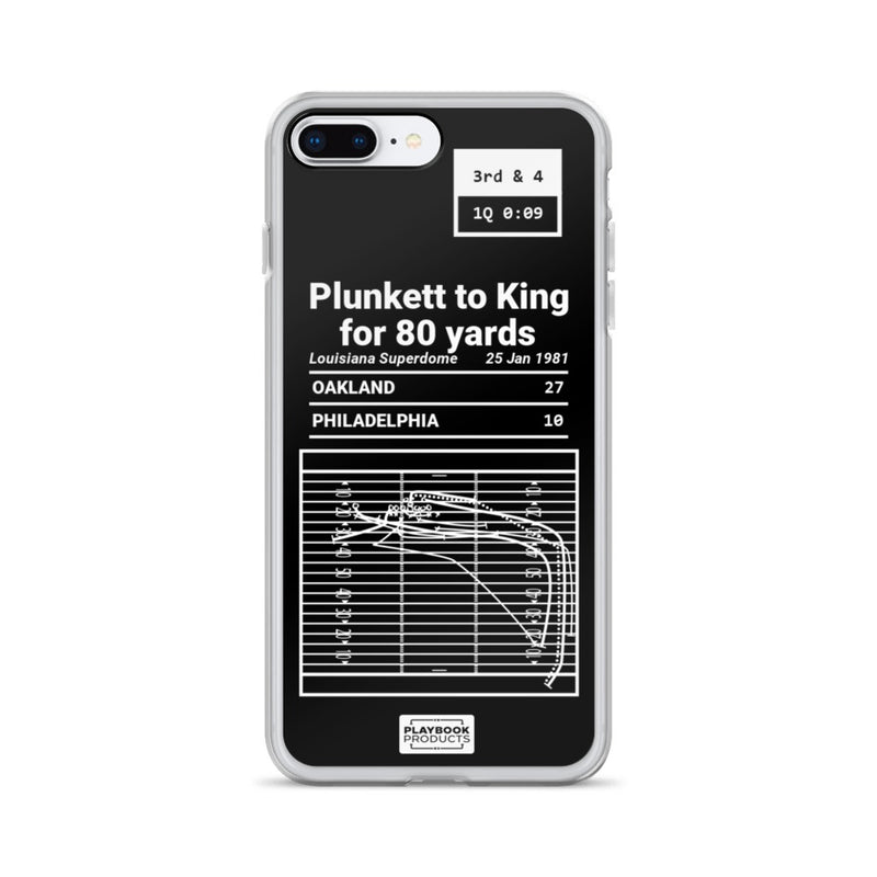 Greatest Raiders Plays iPhone Case: Plunkett to King for 80 yards (1981)