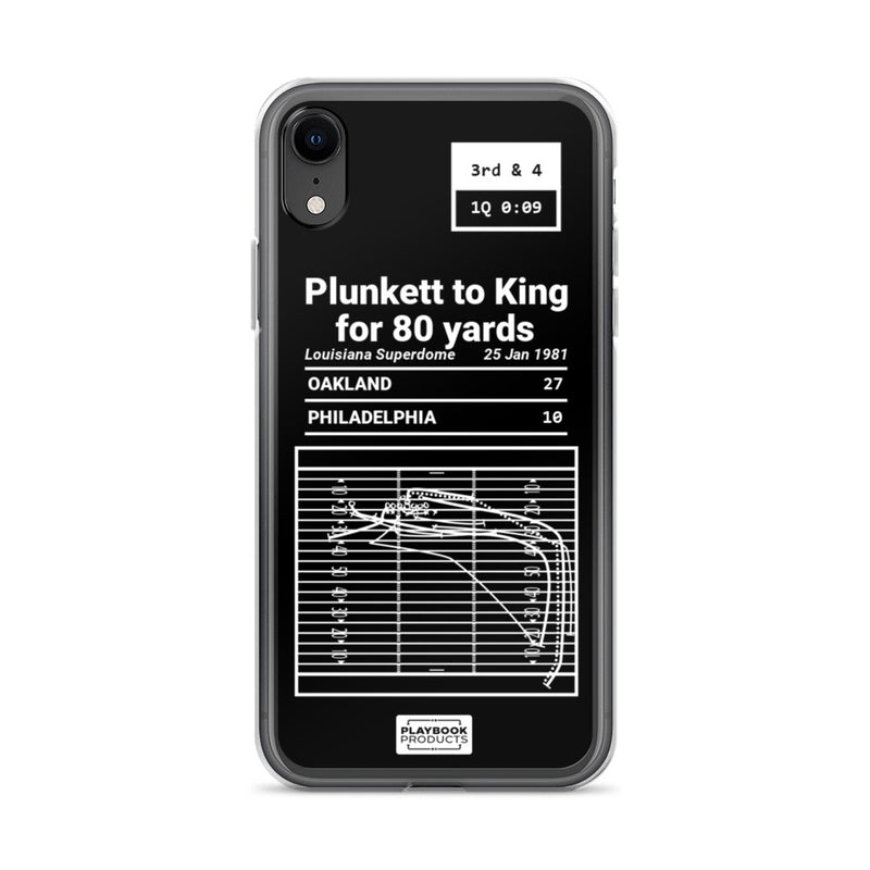 Greatest Raiders Plays iPhone Case: Plunkett to King for 80 yards (1981)