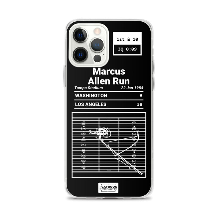 Oakland Raiders Greatest Plays iPhone Case: Marcus Allen Run (1984)