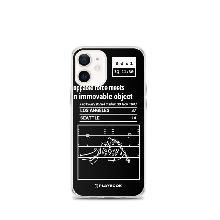 Oakland Raiders Greatest Plays iPhone Case: Unstoppable force meets an immovable object (1987)