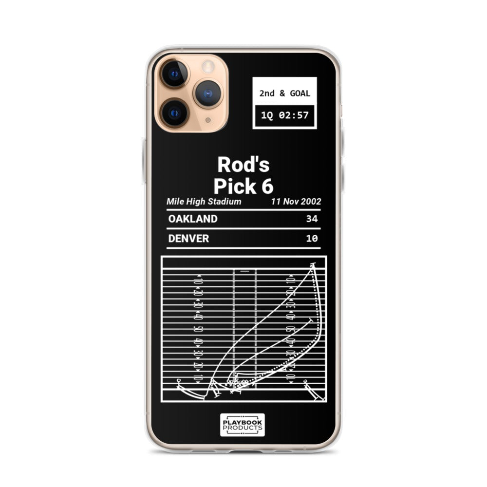 Oakland Raiders Greatest Plays iPhone Case: Rod's Pick 6 (2002)