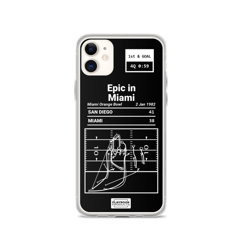 Greatest Chargers Plays iPhone Case: Epic in Miami (1982)