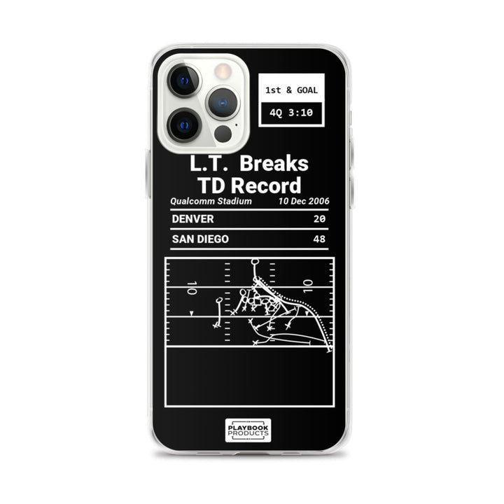 San Diego Chargers Greatest Plays iPhone Case: L.T.  Breaks TD Record (2006)
