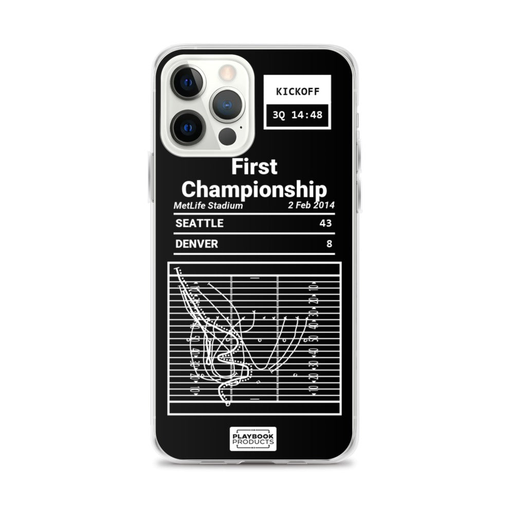 Seattle Seahawks Greatest Plays iPhone Case: First Championship (2014)