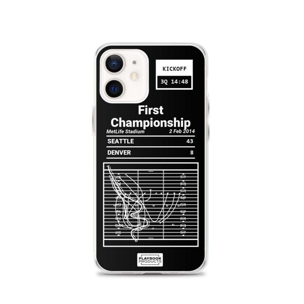 Seattle Seahawks Greatest Plays iPhone Case: First Championship (2014)
