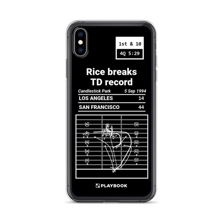 San Francisco 49ers Greatest Plays iPhone Case: Rice breaks TD record (1994)