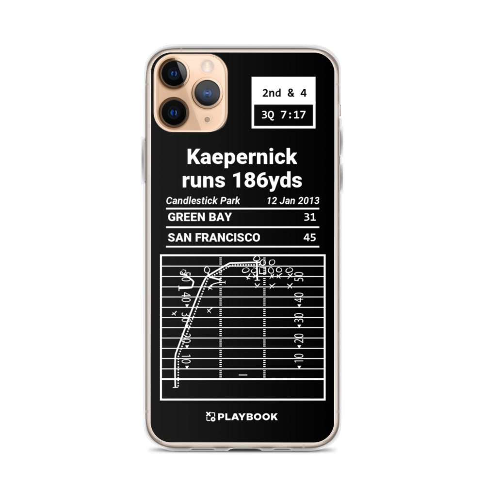 San Francisco 49ers Greatest Plays iPhone Case: Kaepernick runs 186yds (2013)
