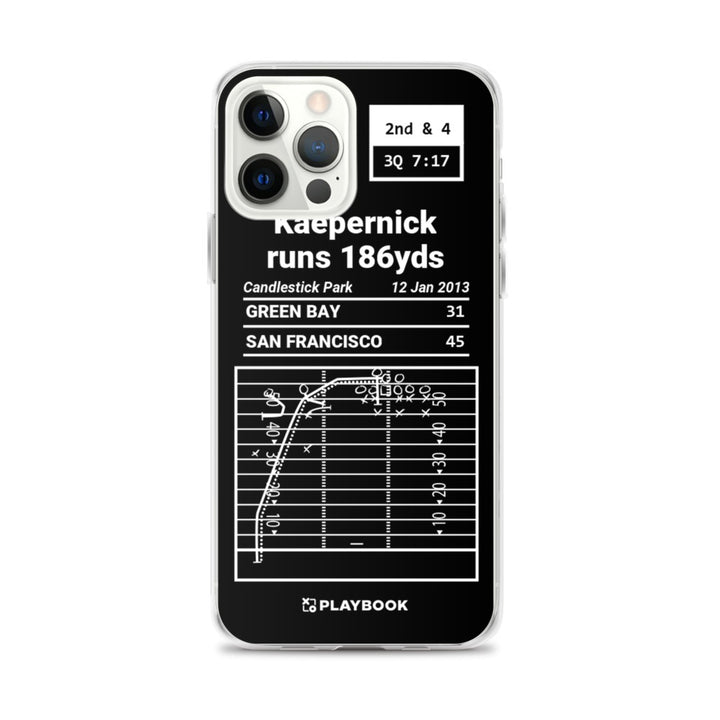 San Francisco 49ers Greatest Plays iPhone Case: Kaepernick runs 186yds (2013)