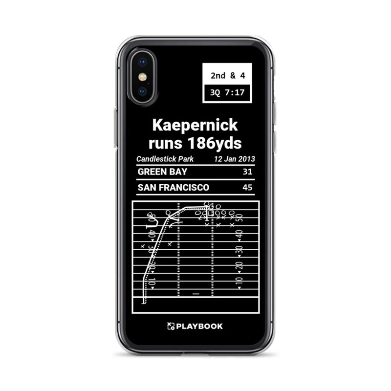 Greatest 49ers Plays iPhone Case: Kaepernick runs 186yds (2013)