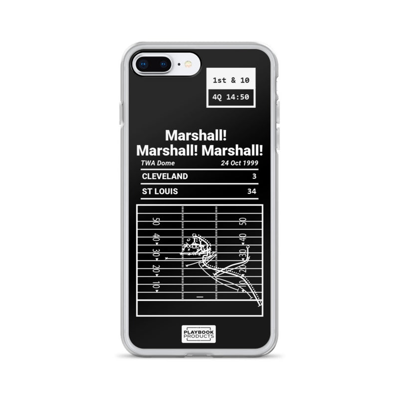 Greatest Rams Plays iPhone Case: Marshall! Marshall! Marshall! (1999)