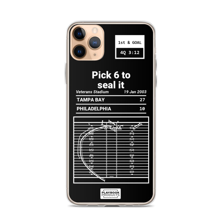 Tampa Bay Buccaneers Greatest Plays iPhone Case: Pick 6 to seal it (2003)