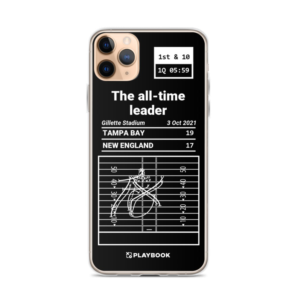 Tampa Bay Buccaneers Greatest Plays iPhone Case: The all-time passing yards leader (2021)