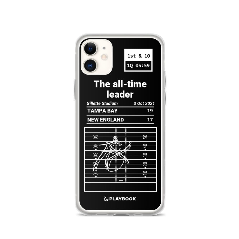 Tampa Bay Buccaneers Greatest Plays iPhone Case: The all-time passing yards leader (2021)
