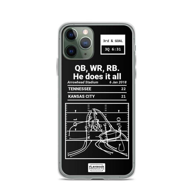 Greatest Titans Plays iPhone Case: QB, WR, RB. He does it all (2018)