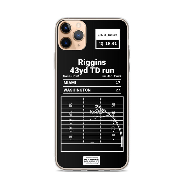 Washington Commanders Greatest Plays iPhone Case: Riggins 43yd TD run (1983)