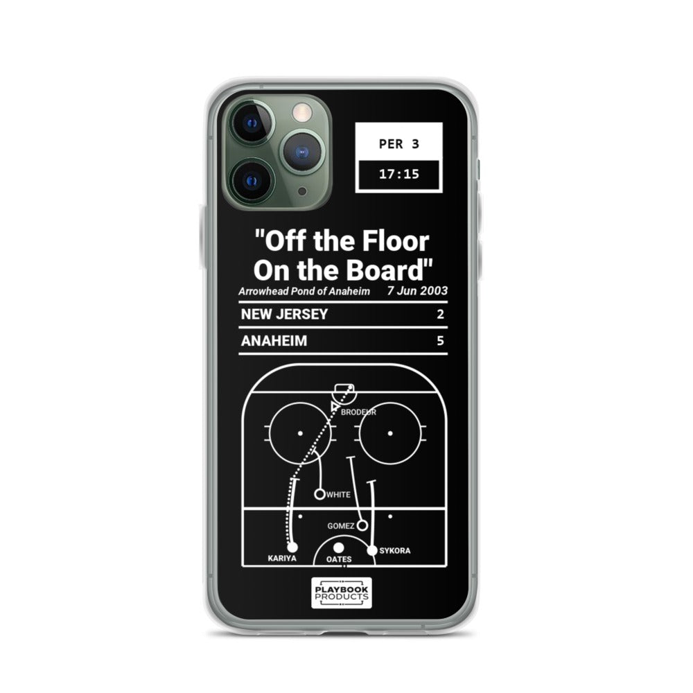 Anaheim Ducks Greatest Goals iPhone Case: "Off the Floor On the Board" (2003)