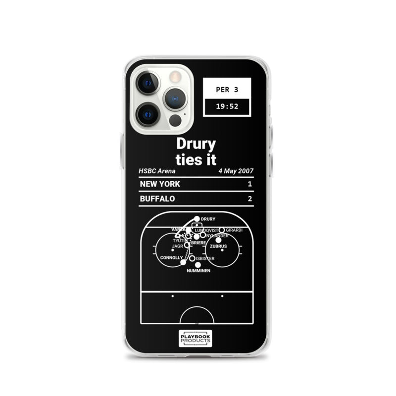 Greatest Sabres Plays iPhone Case: Drury ties it (2007)