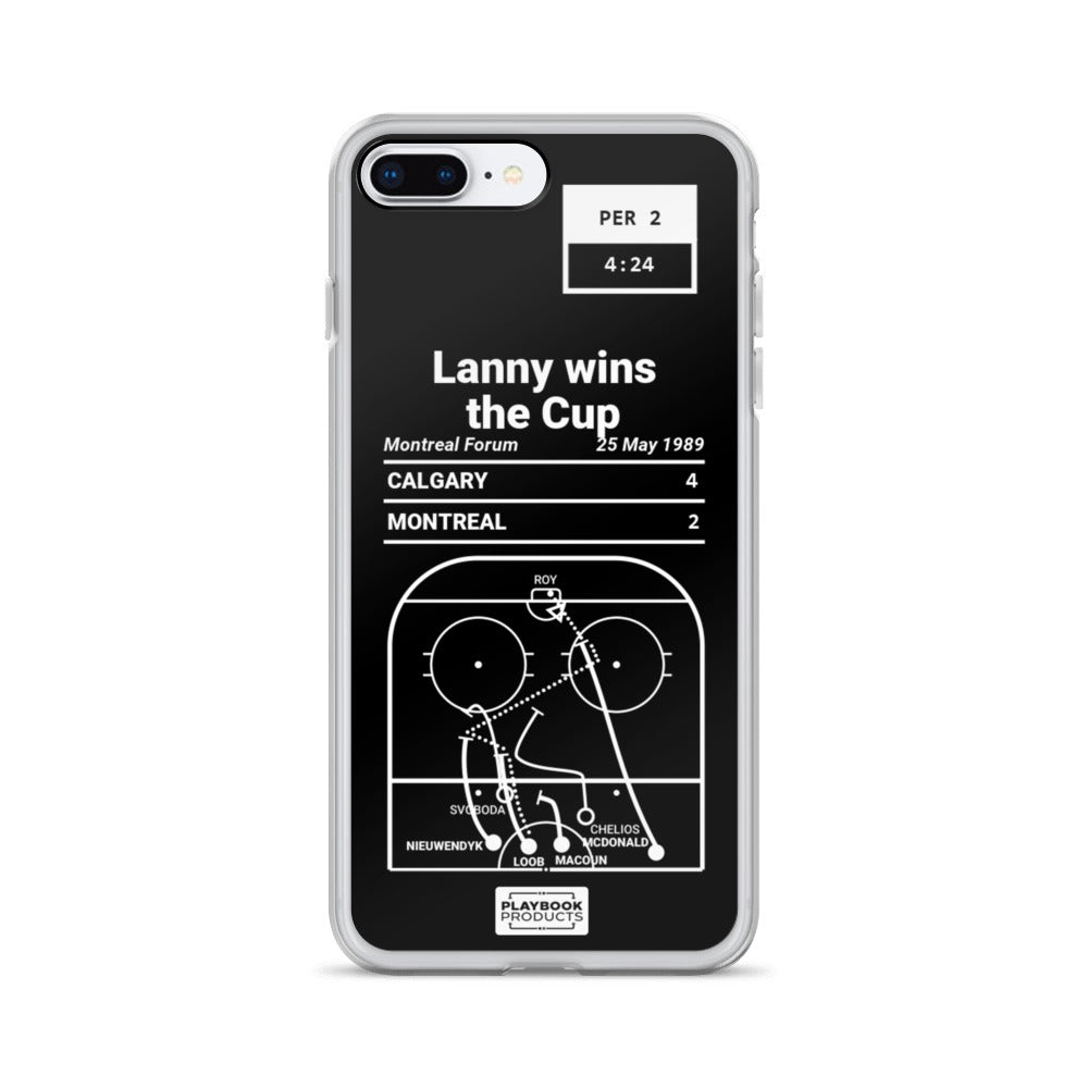 Calgary Flames Greatest Goals iPhone Case: Lanny wins the Cup (1989)